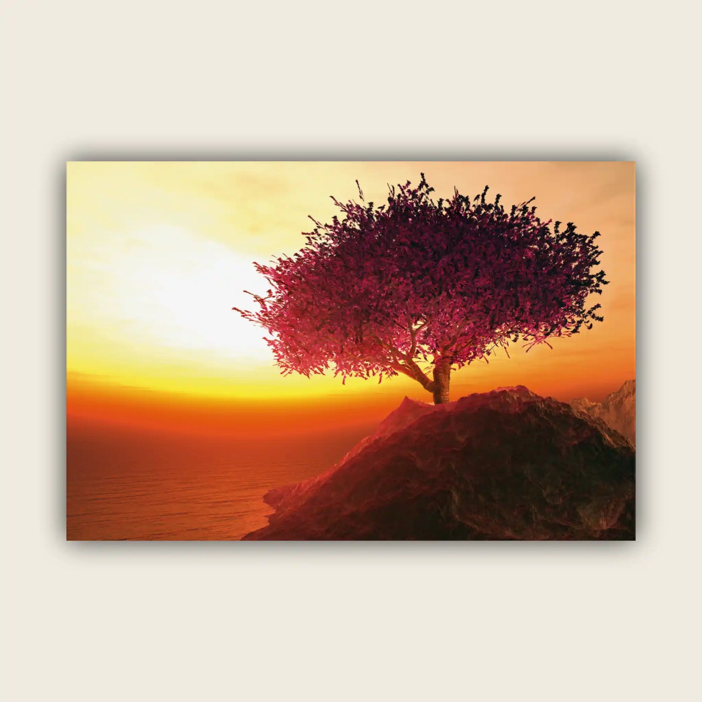 Lonely Cherry Blossoming Tree