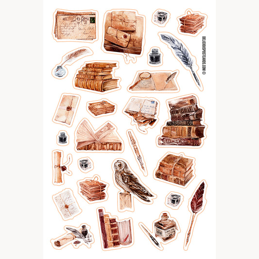 Owls and Letters Sticker Sheet