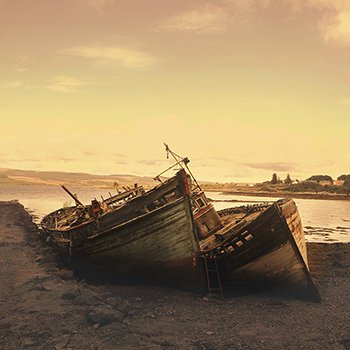 Boats aground